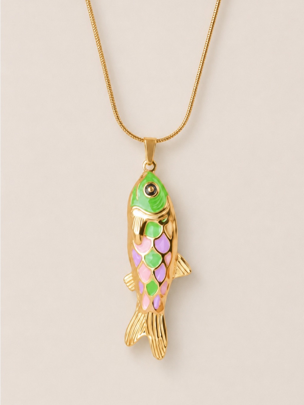 New! Coastal 18K Gold Plated Koi Fish Necklace NWOT 3010